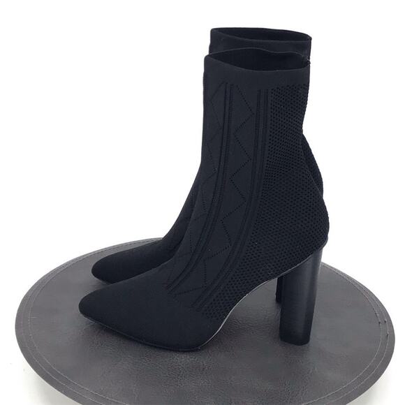 Catherine Malandrino Womens Sz 9 Black Stretch Ankle Booties Comfort High Heels - Picture 1 of 8